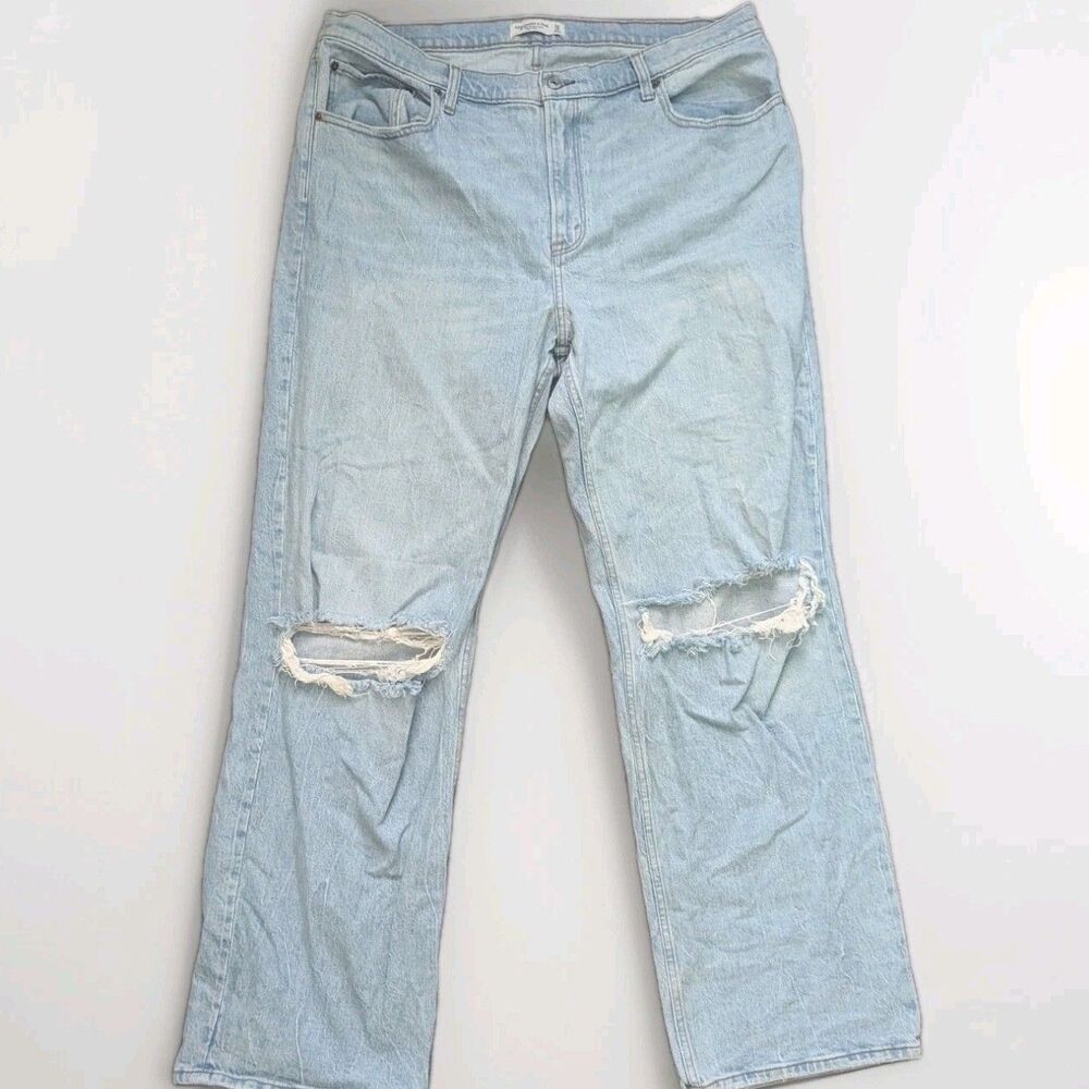 Abercrombie Fitch Jeans Womens 34/18L Blue 90s Relaxed High Rise Distressed